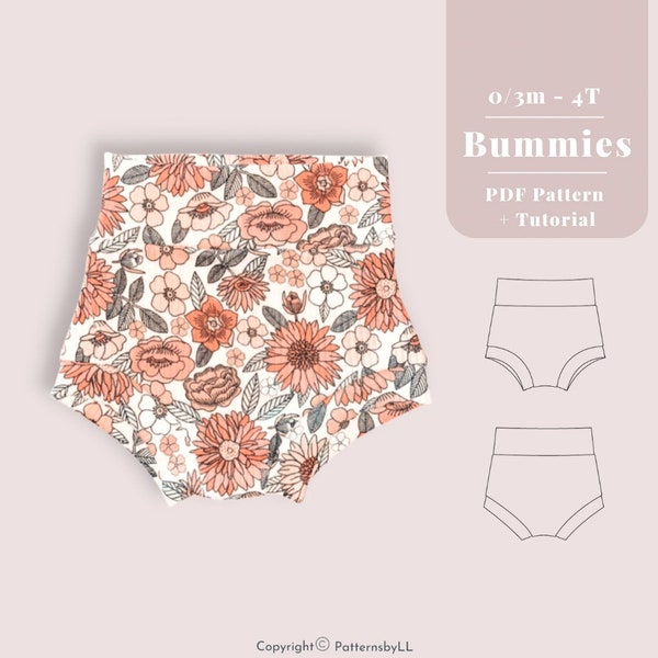 Baby bummies pattern pdf, Bummies sewing pattern, Baby bummies pattern, High Waisted Bummies pattern, Toddler bummie shorts, Bummie shorts