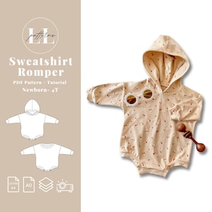 Sweater romper pattern, Baby sweater romper pattern, Hooded romper pattern, Bubble sweater romper, Bubble romper pattern, Sweater romper pdf