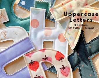 PDF bunting fabric alphabet name or letter banner, Fabric letter banner pattern, Fabric letter garland, Fabric name garland, Fabric garland