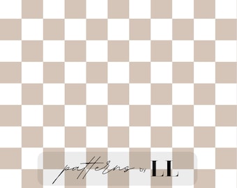 Neutral tan checker seamless pattern, Checker beige seamless pattern, Checker seamless pattern, Checker seamless file, Checker pattern file
