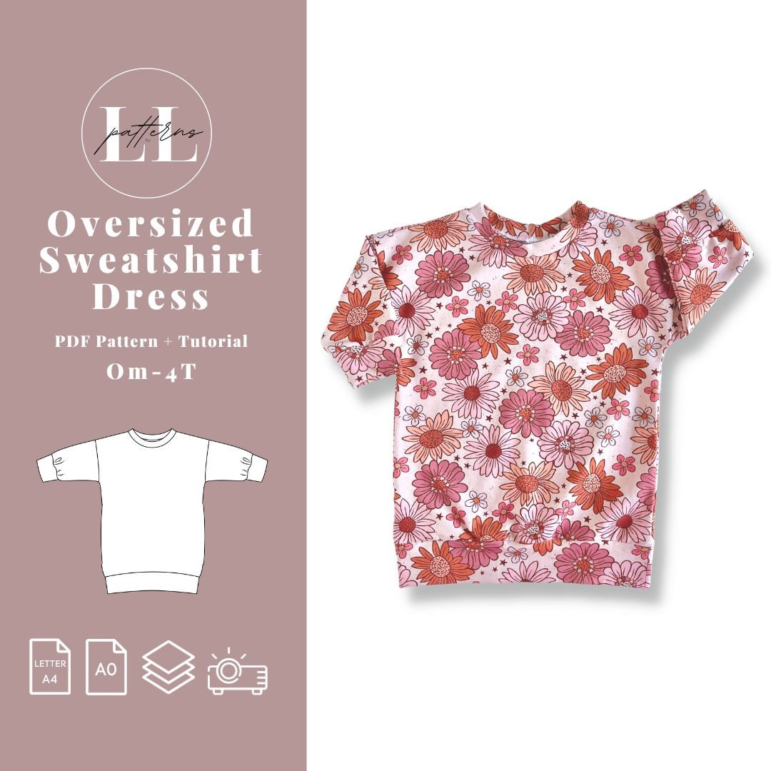 Baby Sweatshirt Dress Pattern , Oversized Sweatshirt Dress Pattern