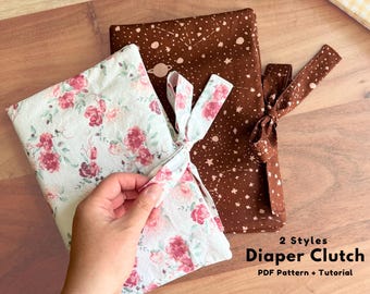 Wipes & Diapers Pouch Clutch Pattern, Diaper Clutch Sewing Pattern, PDF Diaper Pouch Beginner Sewing Pattern, Baby Changing Pouch Clutch