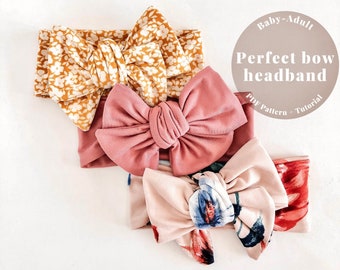 Baby headband pattern, baby bow headband, pattern, bow headband pattern, Headband sewing headband, baby headwrap pattern, Headwrap pattern