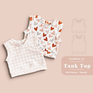 Toddler tank top pattern, Tank top pattern, Toddler sewing pattern, Tank top sewing pattern, Baby tank top pattern, Toddler tank, Tank top