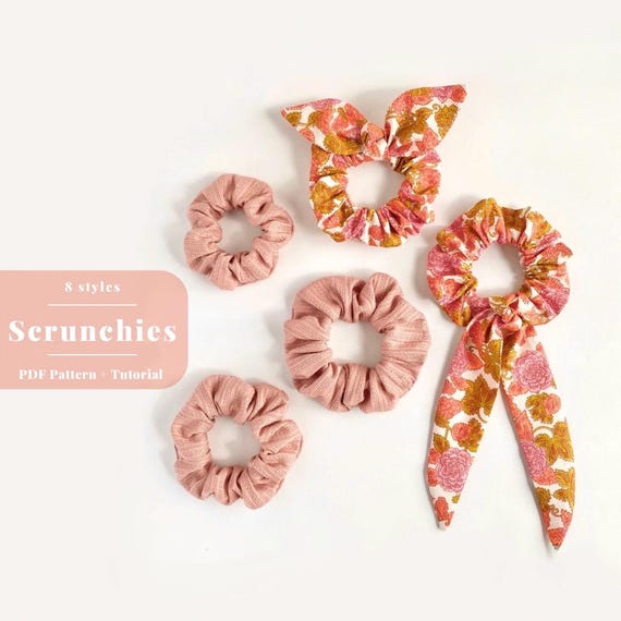 Bow with Hair Scrunchie Sewing Pattern, Scrunchie with bow pattern, Bow Scrunchie Pattern, Scrunchie Sewing Pattern, Hair Scrunchie Pattern