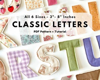 How To Make Puffy Fabric Classic Letter Banner - Instant download tutorial and templates, All sizes fabric letter pattern, Fabric letters