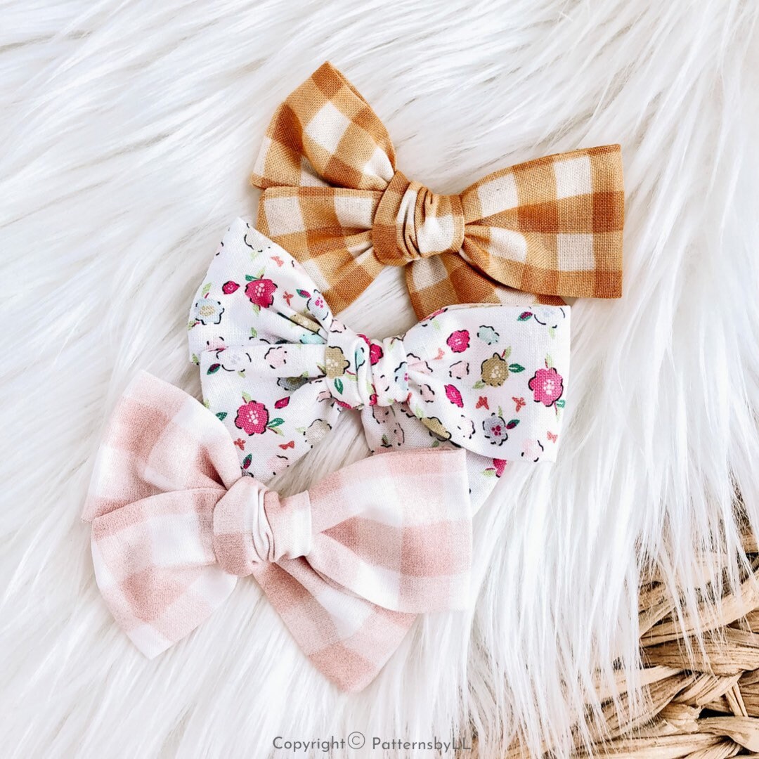 Pinwheel Hair Bow Pattern 3 Sizes Hair Bow Sewing Pattern Etsy