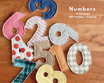 PDF 4" Fabric Numbers banner garland, Fabric number banner pattern, Fabric numbers garland, Fabric number garland pdf, Number fabric banner