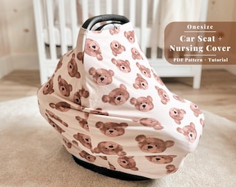 Car Seat Cover Sewing Pattern, Car Seat Sewing Pattern, Baby Car