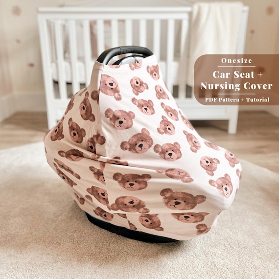 Car seat cover sewing pattern, Car seat sewing pattern, Baby car seat pattern, Car seat cover pdf, Infant car seat cover, DIY car seat cover