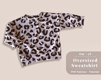 Modello per felpa oversize da neonato, cartamodello per felpa da neonato, modello per felpa da neonato, modello facile per maglione da neonato, felpa da neonato in formato PDF