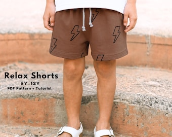 Casual shorts for boys sewing pattern, Relaxed boys shorts pattern, Boys relax shorts pattern, Boys shorts sewing pattern, Kids boy shorts