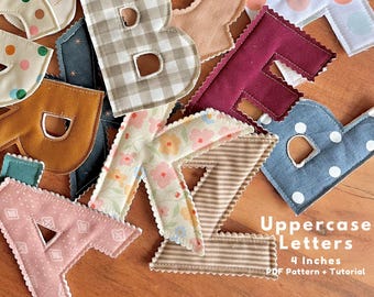 PDF 4" fabric letter or name banner, Fabric letter banner pattern, Fabric letter garland, Fabric name garland, Fabric garland, Fabric letter