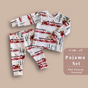 Kids Pajama Pattern, Kids pajama sewing pattern, Baby pajama pattern, Toddler Pajama sewing pattern, Easy pajama pattern, Christmas Pajamas