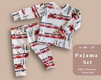 Kids Pajama Pattern, Kids pajama sewing pattern, Baby pajama pattern, Toddler Pajama sewing pattern, Easy pajama pattern, Christmas Pajamas