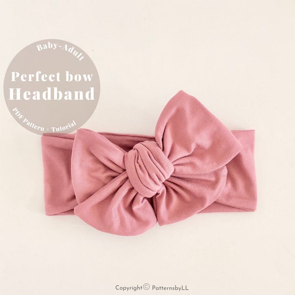 Baby headband pattern, Baby bow headband PDF, baby headband sewing pattern, PDF bow headband pattern, baby and kids bow headband PDF pattern