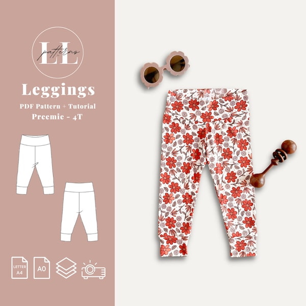 Simple kids Leggings PDF Sewing pattern, Leggings for girls, Leggings sewing pattern, Easy sewing pattern for kids, Simple leggings pattern