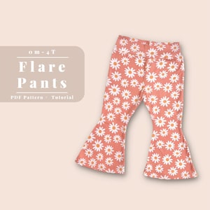 Baby flare pant sewing pattern, Baby flared pants pattern, Flared pants pattern for baby, Baby flare pants, Flare pants pattern, Flared pant