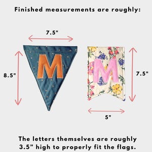 Happy Birthday letter banner sewing pattern, Flag letter banner pattern, Fabric flag banner, Fabric flag letter banner, Letter flag banner image 5