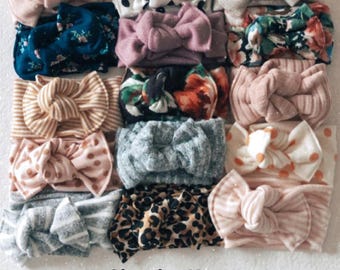 Chunky knot baby headwrap stretchy sewing pattern, Baby stretchy bow headwrap pattern, Bow headwrap pattern, Easy baby knot headband pattern