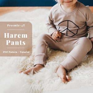 Patrón de costura de pantalones para niños / Patrón de pantalones ...