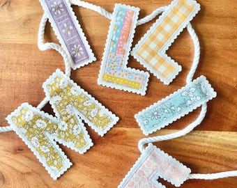 Felt Letter Name Banner Printable Download Pattern, Felt Name Banner Sewing Pattern, Sewing Pattern for Name Banner, Felt Name Banner PDF