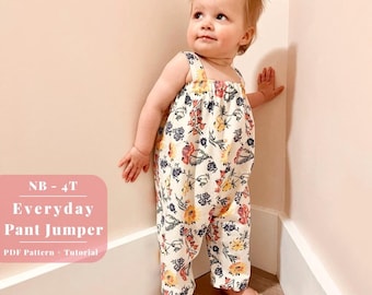 Baby pant romper overalls pattern, Baby pant romper sewing pattern, Baby pant jumper pattern, Baby summer romper, Baby romper sewing pattern
