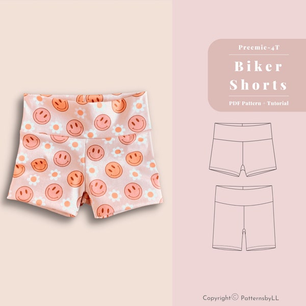 Baby and kids bike short pattern, Baby shorts sewing pattern, Kids bike short pattern, Bike short pattern, Baby bike shorts, Toddler shorts