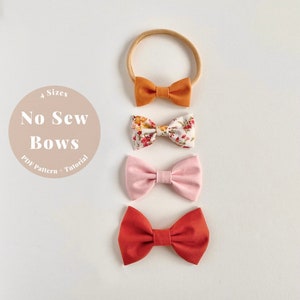 EASY hair bow pdf pattern, No sew bow pattern, Hair bow PDF pattern, Baby hair bow pattern, Girls hair bow pdf pattern, No sew hair bows pdf
