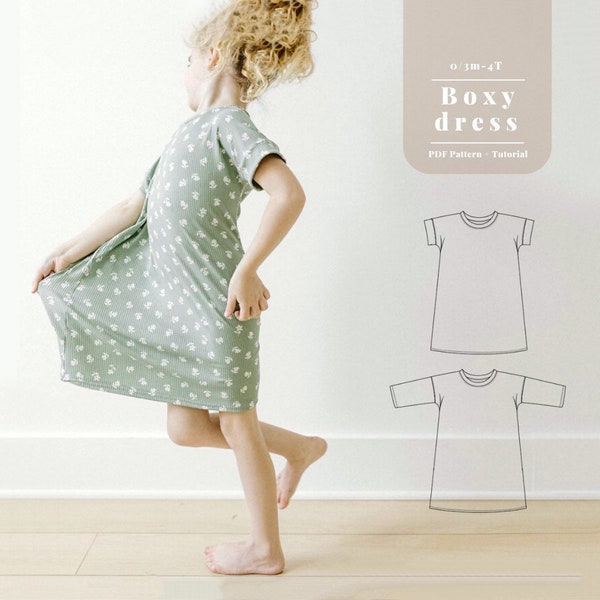 Toddler dress PDF pattern, Baby dress sewing pattern, Girls dress pattern, Easy dress pattern, Pdf pattern simple dress, Baby pdf pattern
