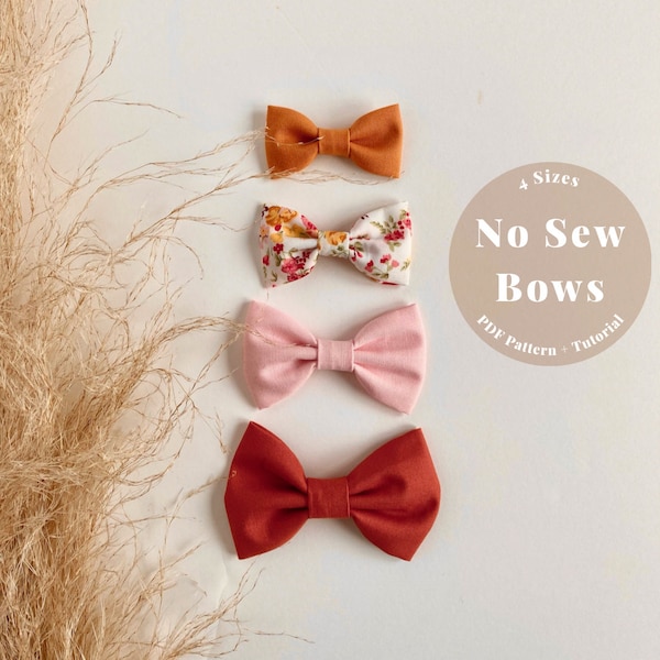 Hair bow PDF pattern, Hair bow pattern, No sew bow pattern, Bow headband pattern, Easy hair bow pattern, Girls hair bow pdf, No Sew hair bow