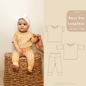 Carta da parati per bambini, leggings per neonata, modello di cucitura PDF per pantaloni per bambini, carta da parati per neonati e bambini