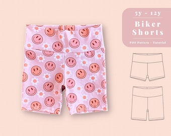 Biker shorts pattern, Kids bike shorts pattern, Biker shorts sewing pattern, Kids bike shorts, Bike shorts pattern, Kids sewing patterns