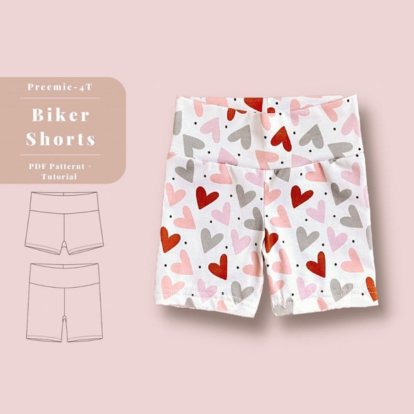 Toddler bike shorts pattern, Baby biker short pattern, Bike shorts pattern, Baby girl shorts pattern, Girls bike shorts pattern, Baby shorts