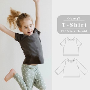 Baby shirt sewing pattern, Baby shirt pattern, Kids shirt pattern, Boy shirt pattern, Long sleeve shirt pattern, Easy tshirt pattern pdf