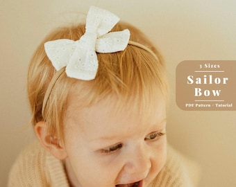 Patrón de costura para lazos de cabello de niña, Patrón PDF para lazos de cabello de bebé niña, Patrón de costura para lazos de niña, Patrón de costura para lazos de cabello, Patrón PDF para lazos de cabello de bebé