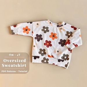 Oversized Sweatshirt Pattern for baby, Oversized sweatshirt sewing pattern, Baby sweatshirt pattern, Easy sweater pattern, Baby sweatshirt