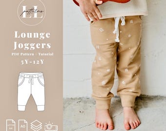 Patron de couture de pantalons de survêtement pour enfants et enfants, Patron de pantalons de survêtement pour enfants, Patron de pantalons de survêtement pour enfants pdf
