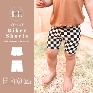 Easy kids bike shorts sewing pattern, Kids bike shorts pattern, Kids Biker shorts pattern, Kids shorts pattern, Kids gym shorts, Kids shorts