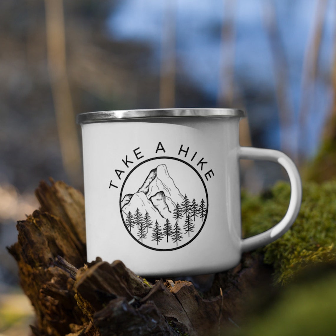 Take a Hike Enamel Mug Hiking Mug Campfire Mug Camping Mug Etsy