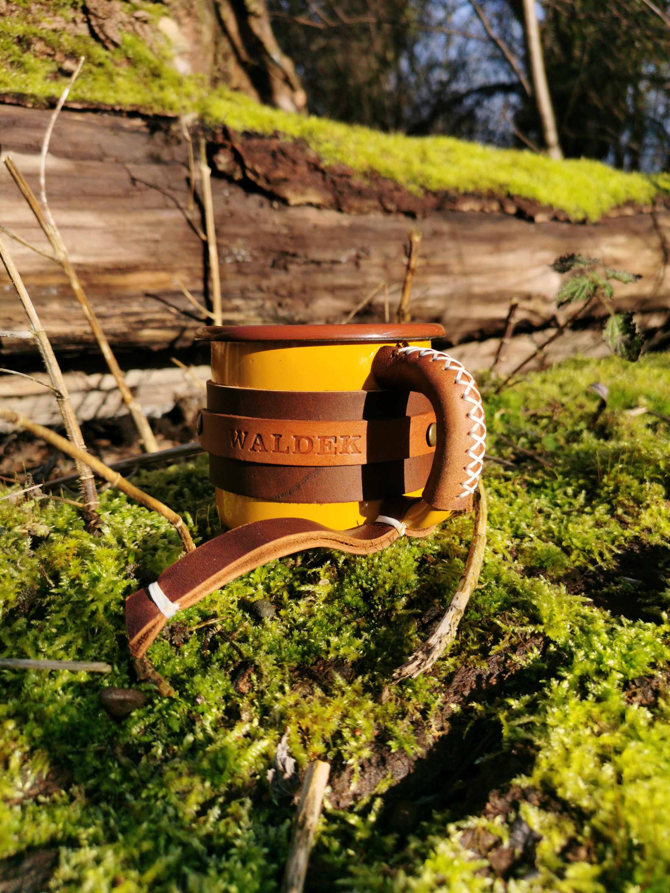 Enamel Mug Personalised Leather Cover Coffee Mug Camping Mug Etsy