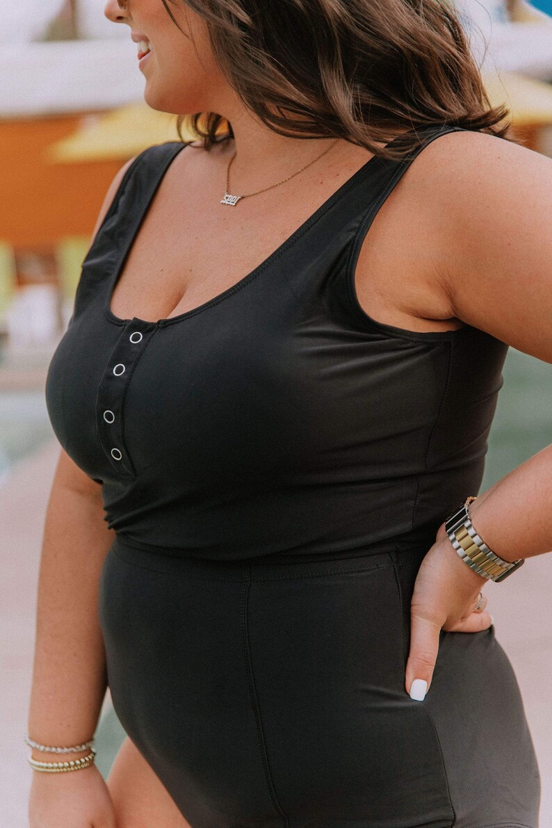 Hilton Button Down Top Black