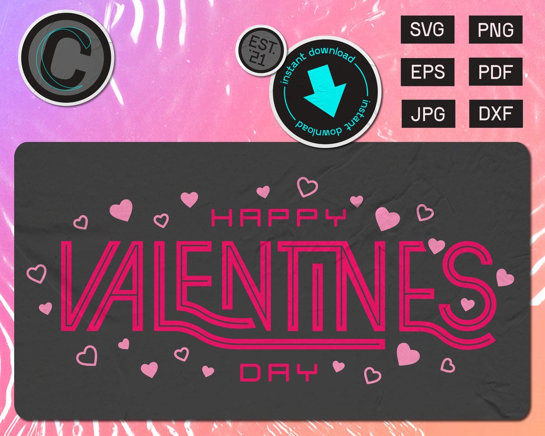 Happy Valentine's Day Hearts SVG Cut File – Cricut & Silhouette ...