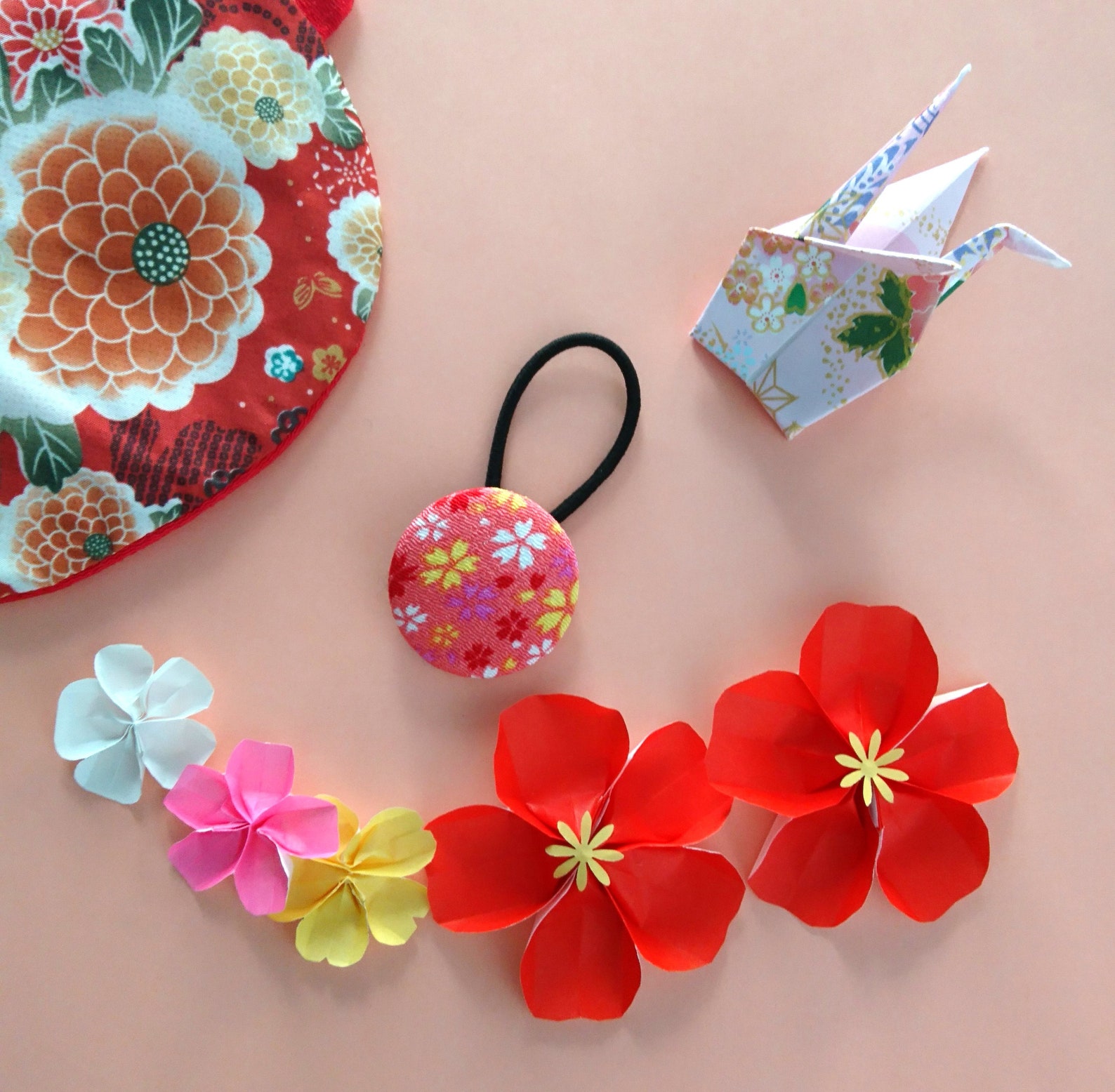 Japanese Vintage Kimono Fabric Hair Accessory Handmade Luxury Etsy