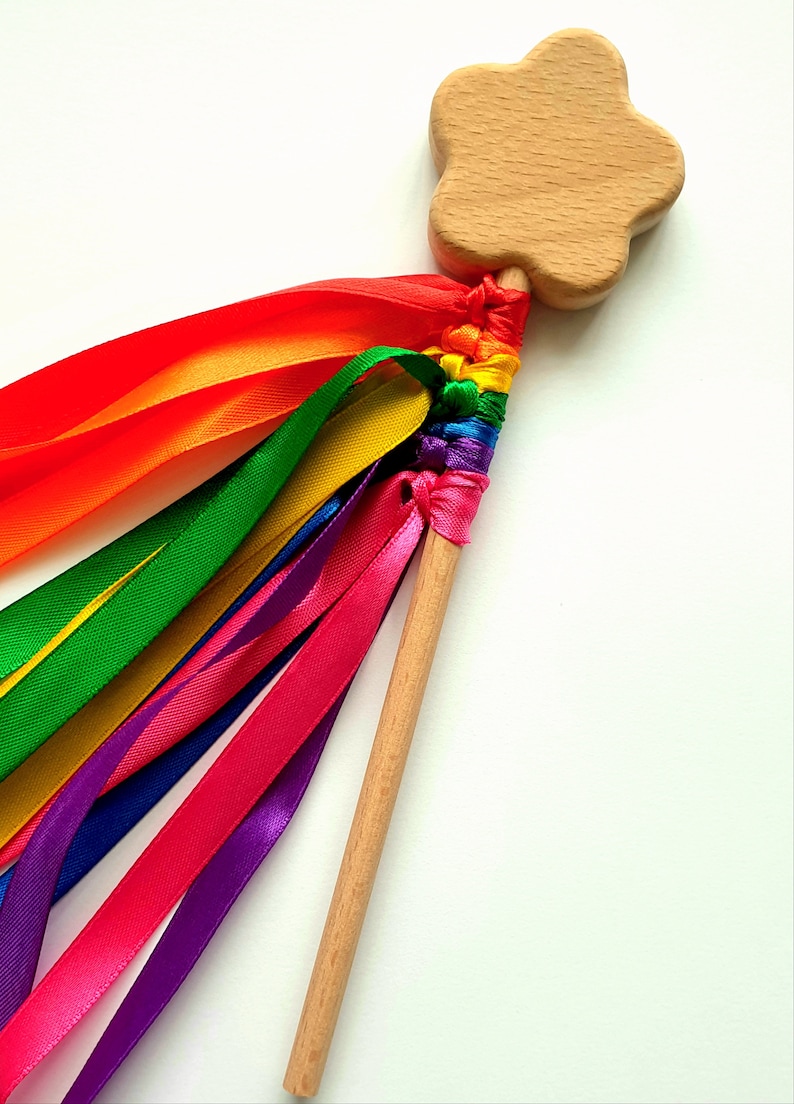 Montessori Ribbon Rings, Rainbow, Pastel and Black and White: Rabbit, Penguin and Cloud zdjęcie 2