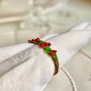Christmas Napkin rings Christmas Tablescape Rustic napkin holder