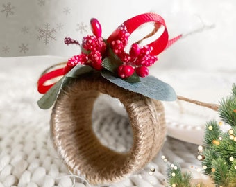 Christmas Napkin Rings Rustic napkin holder