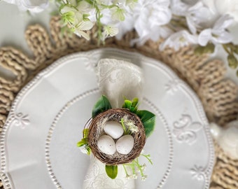 Easter napkin rings Bird nest napkin rings Easter centerpiece