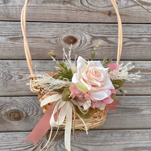 Flowergirl basket Boho flower girl baskets for wedding
