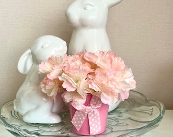 Easter flower pots Mother day arrangement Tiered tray Mini plants Pink hydrangea arrangement
